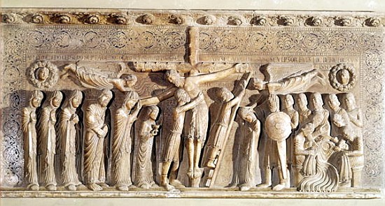 Relief panel depicting the Deposition, 1178 (marble) from Benedetto Antelami