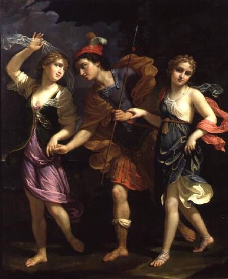 Theseus with Ariadne and Phaedra, the daughters of King Minos from Benedetto the Younger Gennari