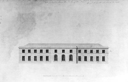Elevation of the Kitchen Offices of a house, 1815 from Benjamin Dean Wyatt
