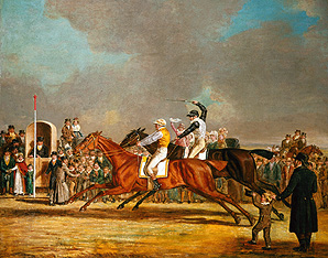 Das 1000-Sovereigns-Rennen zwischen Sir Joshua und Filho da Puta from Benjamin Marshall