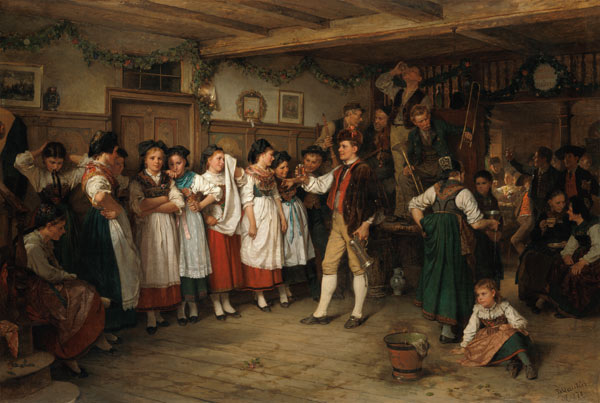 Tanzpause bei einer elsässischen Bauernhochzeit. from Benjamin Vautier