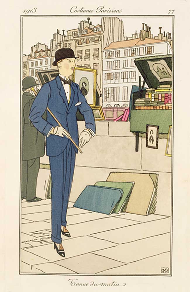 Morgenanzug aus Costumes Parisiens, 1913 from Bernard Boutet de Monvel