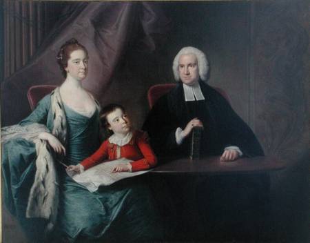 Portrait of Rev. John Fountayne (1741-1802) of Melton-on-the-Hill, his Wife, Ann and their Son, Thom from Bernard Downes
