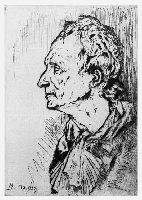 Portrait of Diderot, illustration for Rameaus Nephew, by Denis Diderot
