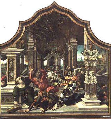 The Destruction of the House of Job, central panel of the Triptych of the Virtue of Patience from Bernard van Orley