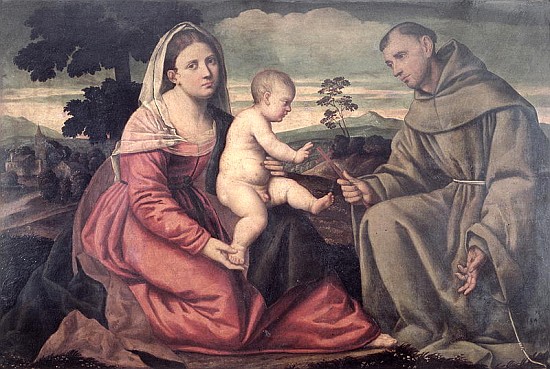 Madonna and Child with St. Francis, c.1540 from Bernardino Licinio