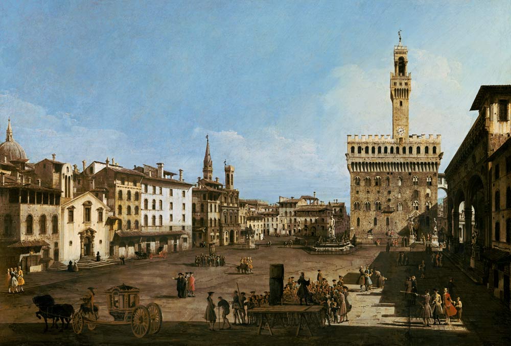 Die Piazza della Signoria in Florenz. from Bernardo Bellotto