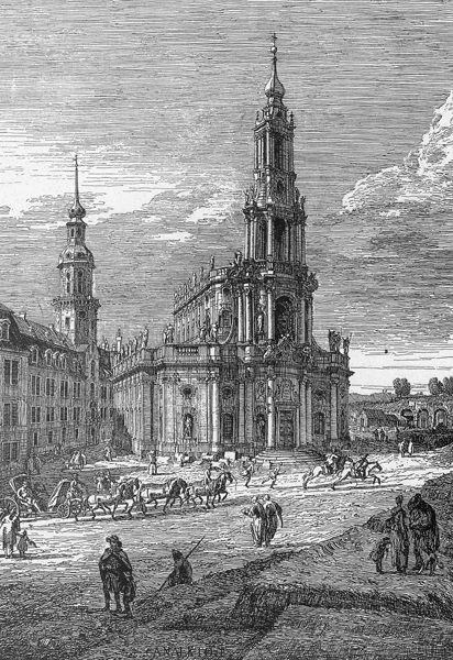 Dresden, Hofkirche / Rad.v.Bellotto from Bernardo Bellotto