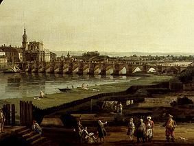 Dresden vom rechten Elbufer oberhalb der Augustusbrücke (Ausschnitt) from Bernardo Bellotto