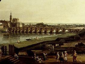 Dresden vom rechten Elbufer oberhalb der Augustusbrücke (Ausschnitt)