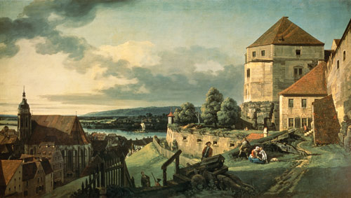 Blick vom Schloss Sonnenstein auf Pirna. from Bernardo Bellotto