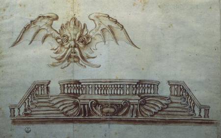 Design for the Scalinata-Balaustra of Santa Trinita from Bernardo Buontalenti