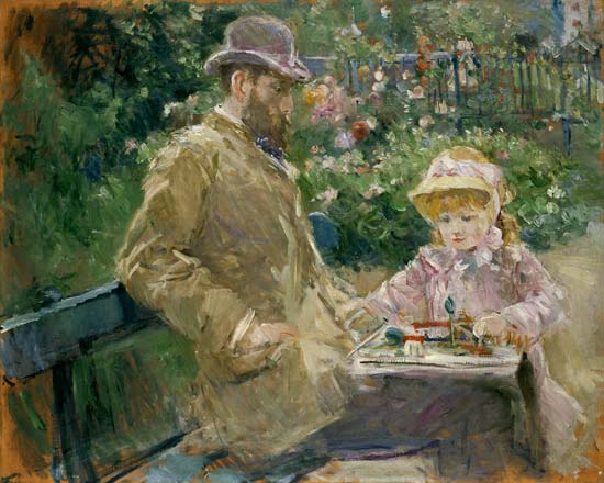Eugene Manet und seine Tochter im Garten von Bougival from Berthe Morisot