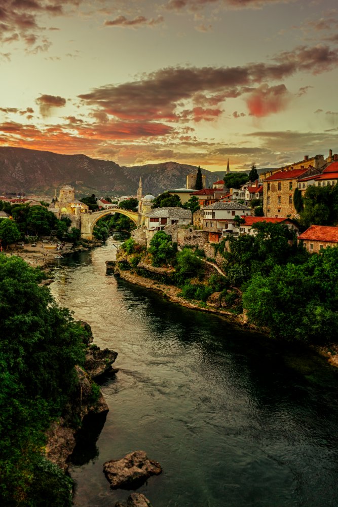 Mostar-Sonnenuntergang from Bez Dan
