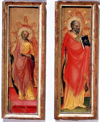 Two Holy Apostles (tempera on panel) from Bicci  di Lorenzo