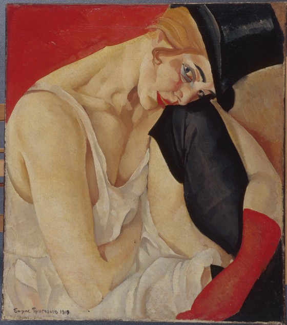Lady in Top Hat from Boris Dimitrijew. Grigorjew
