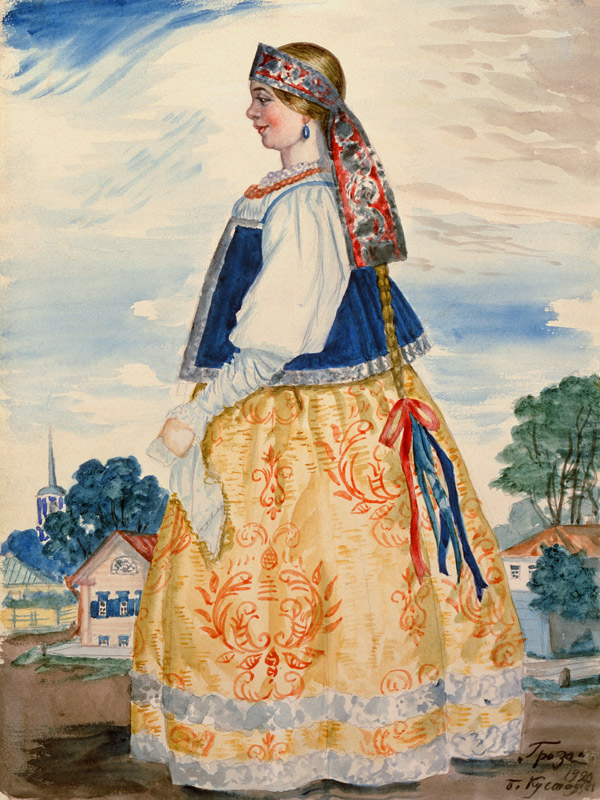 Costume design for the play The Storm by A. Ostrovsky from Boris Michailowitsch Kustodiew