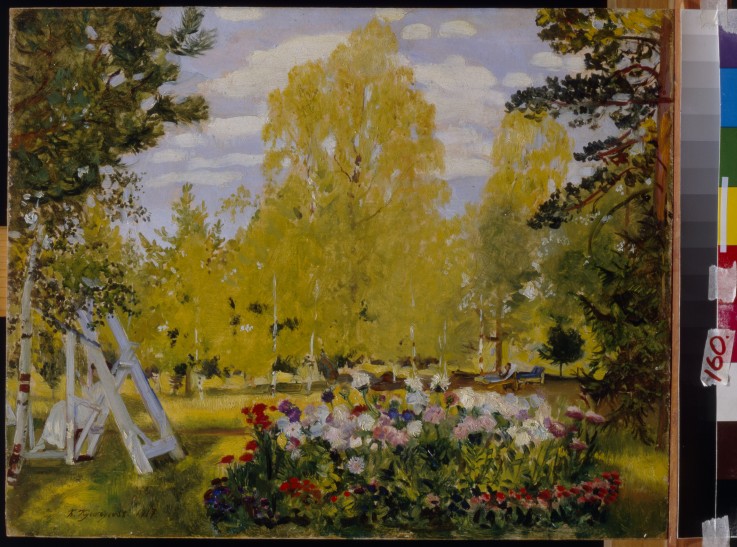 Landscape with a Flower Bed from Boris Michailowitsch Kustodiew