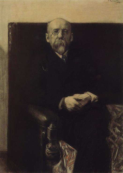 Portrait of the author Fyodor Sologub (1863-1927) from Boris Michailowitsch Kustodiew