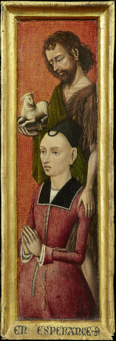 Bildnis Johanna de Keysere mit Johannes d. T. from Brügger (?) Meister um 1485/90