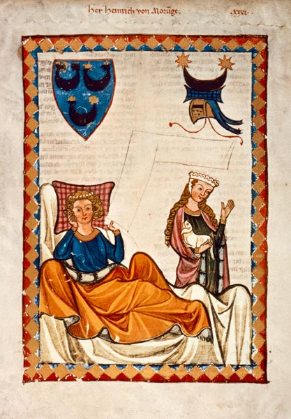 Heinrich von Morungen auf dem Ruhebett from Buchmalerei