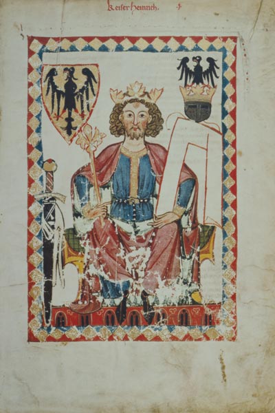 Kaiser Heinrich VI. auf dem Thron from Buchmalerei