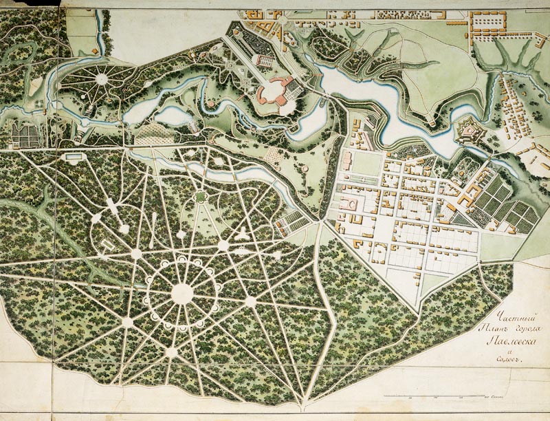 Pawlowsk, Schloßpark,Karte 1803 from Bugrejew Alexander