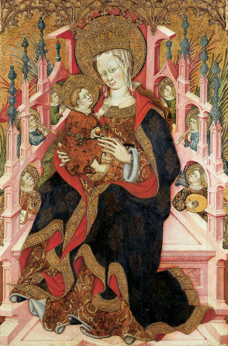 Thronende Madonna mit Kind und musizierenden Engeln from Burnham-Meister