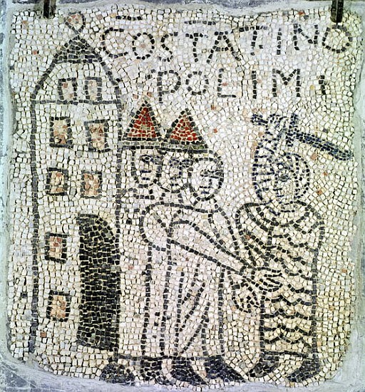 Pavement of St. John the Evangelist, detail of the Siege of Constantinople in June 1204 from Byzantine