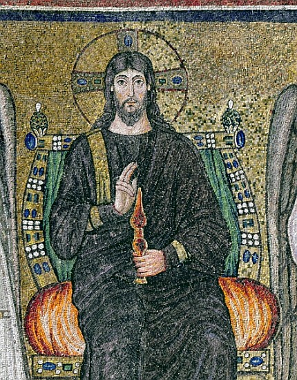 Christ enthroned with the angels (detail of 344548) from Byzantine School
