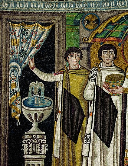 Courtiers by a fountain from Byzantine School