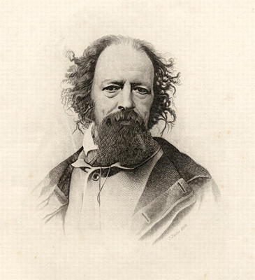 Portrait of Alfred, Lord Tennyson (1809-92) (engraving) from C. Laurie