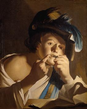 Young man with jew's harp