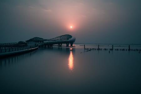 Sonnenuntergang der Suzhou-Bucht