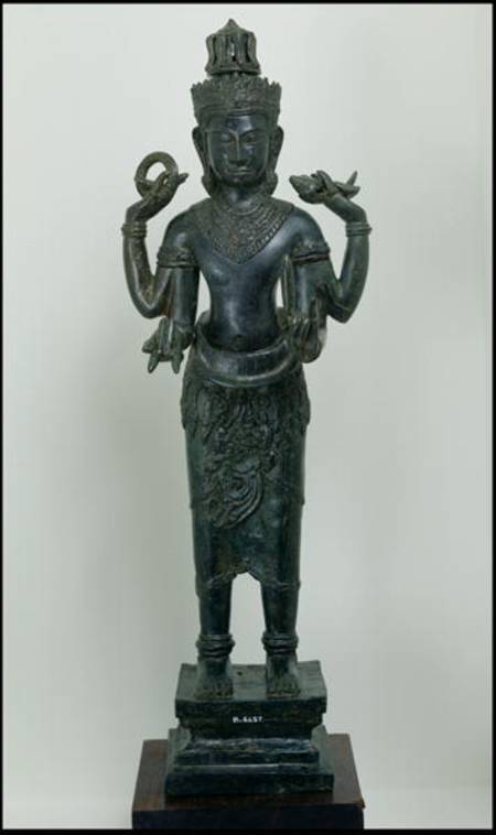 Statue of Vishnu in his triple form of Vishnu, Narayana and Vasudeva, Angkor Thom from Cambodian