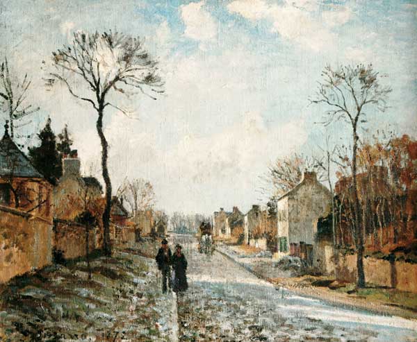 Winterliche Straße in Louvecienne from Camille Pissarro