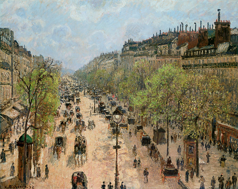 Boulevard Montmartre, Morning, Grey Day from Camille Pissarro