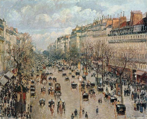 Der Boulevard Montmartre in Paris. from Camille Pissarro