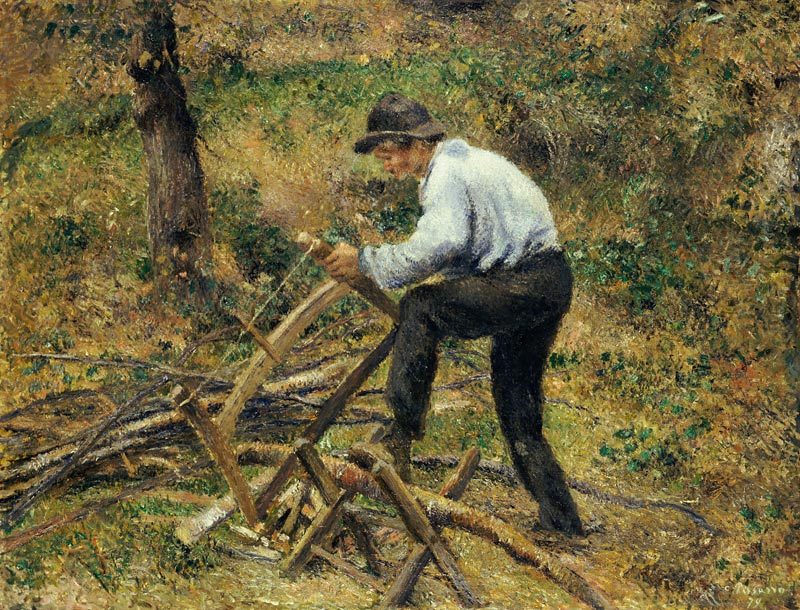 Der Vater beim Holzsägen, Pontoise from Camille Pissarro