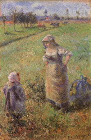 Bäuerin und Kind auf dem Feld, Pontoise from Camille Pissarro