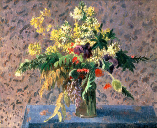 Blumenstrauss mit Mohnknospen und Iris. from Camille Pissarro