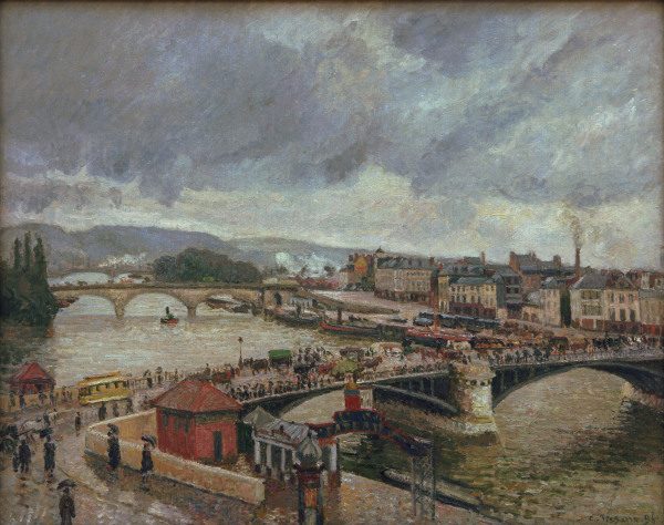 C.Pissarro, Große Brücke, Rouen, Regen from Camille Pissarro