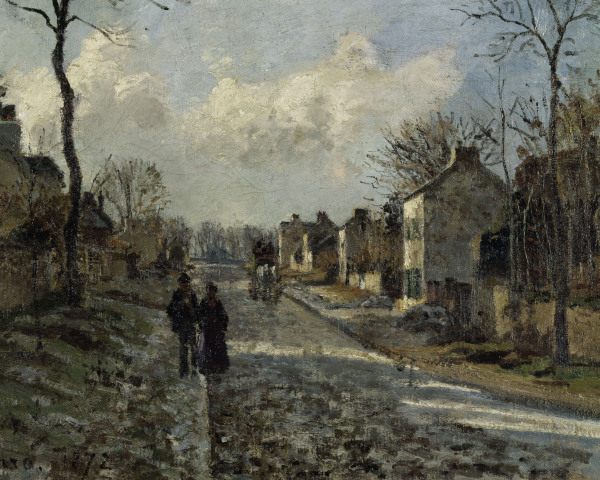 C.Pissarro, Road in Louvecienne / Detail from Camille Pissarro