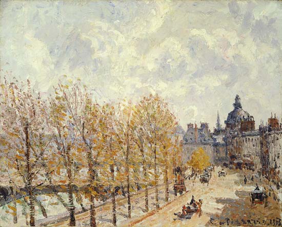 The Malaquais Quay in the Morning, Sunny Weather from Camille Pissarro