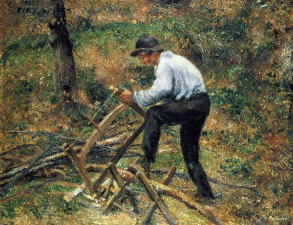 Père Melonbeim Holzsägen from Camille Pissarro