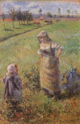 Bäuerin und Kind auf dem Feld, Pontoise