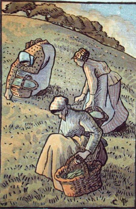 Women Gathering Mushrooms, from 'Travaux des Champs' from Camille Pissarro