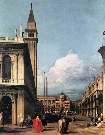 Die Piazzetta gegen den Torre dell`Orologio from Giovanni Antonio Canal (Canaletto)