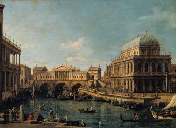 Canaletto, Capriccio mit Ponte di Rialto from Giovanni Antonio Canal (Canaletto)