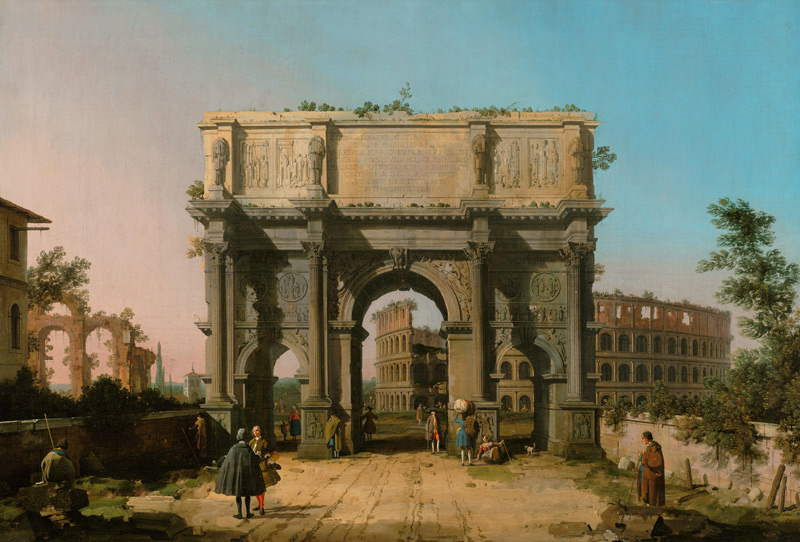 View of the Arch of Constantine with the Colosseum from Giovanni Antonio Canal (Canaletto)